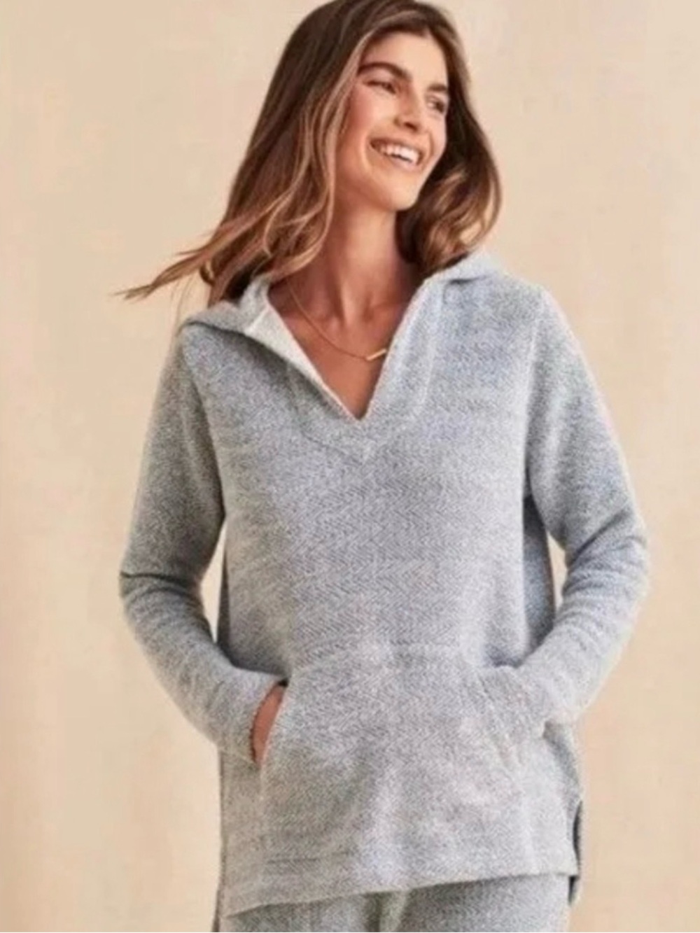 Faherty Whitewater Knit Hoodie Blue White Size Small